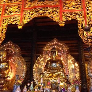 Inside Bai Dinh main temple