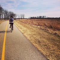 Biking near the wetland prairie