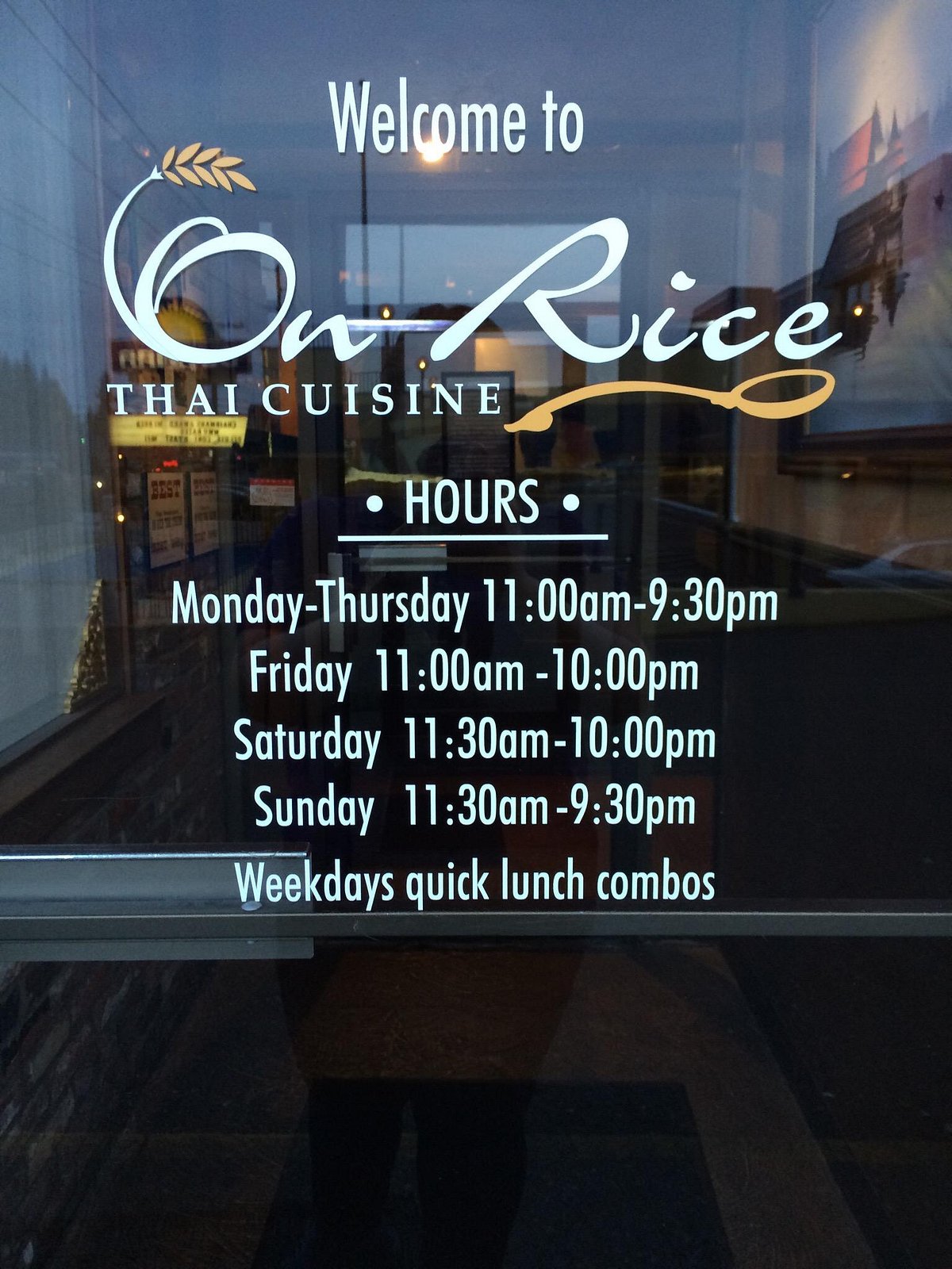 ON RICE THAI CUISINE, Bellingham 209 N Samish Way Menu, Prices