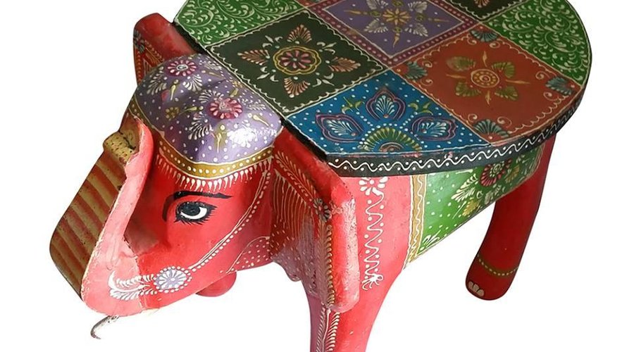 Color Emboss Elephant design baby sitter stool