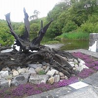 Bog Oak 3 winged Raven by sculptur Ronnie Graham