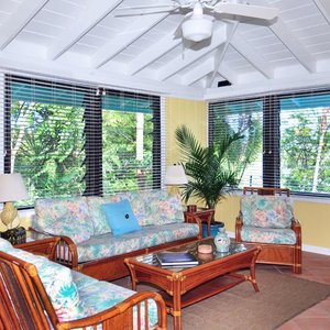 Living room has view of the harbor