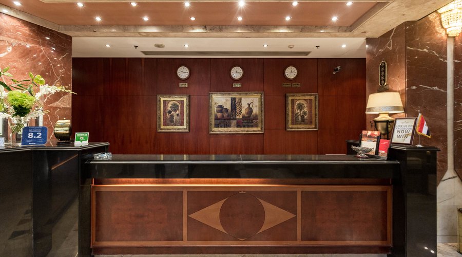 Front Desk at the Safir Hotel Cairo