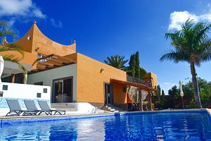 Sky Pilates and Yoga Retreats in Gran Canaria, image may contain: Villa, Housing, Hotel, Resort