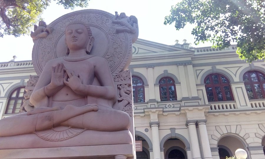 Samadhi Buddha Statue from India at the Front of the Museum