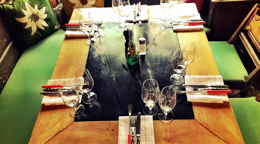 Laid table