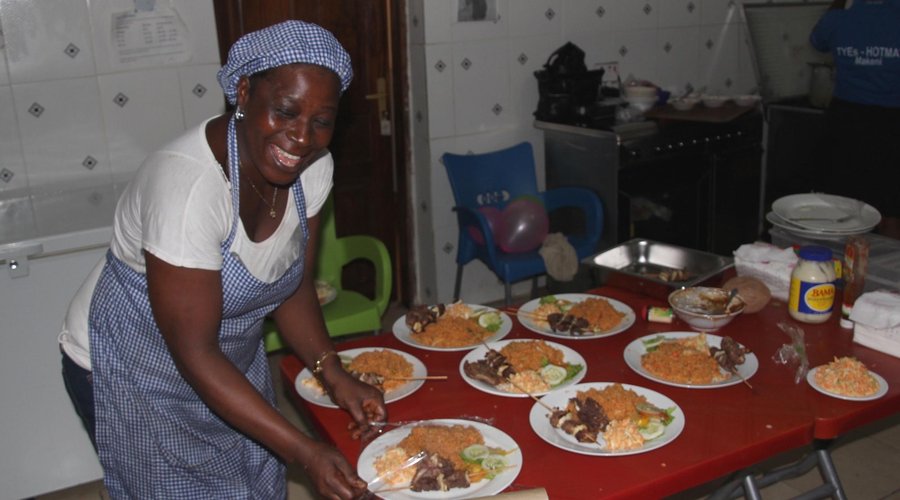 Mama is always ready to cook african dishes for you.