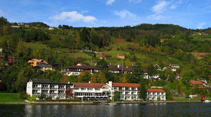 Hotel seen from the Fjord