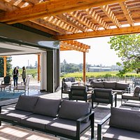 The terrace of the tasting room