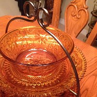 My great finds on Tiara Indiana Amber serving dishes