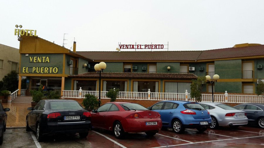 The hotel (on a rainy day)