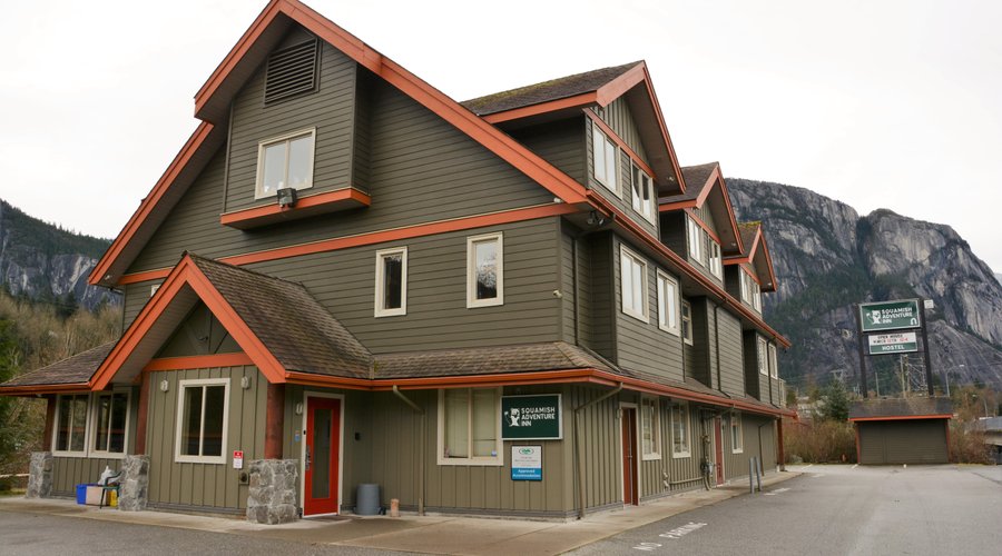 The building backed by the emblematic Stawamus Chief