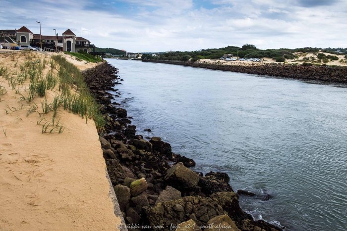 The last mile of the Kowie River into the sea...