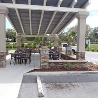 Outdoor patio is a nice touch