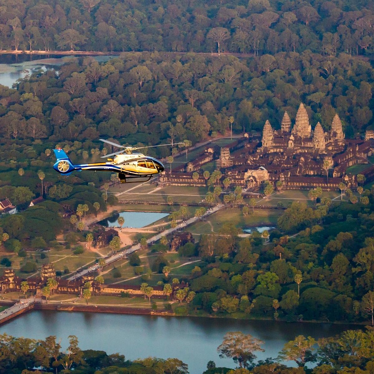 cambodia helicopter tour