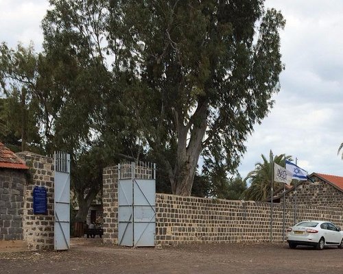 This is a view of the entrance to the compound from the parking lot.