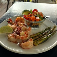 Shrimp w/sweet potato salad