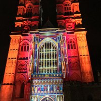 Westminster Abbey during Lumiere