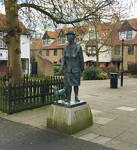 Dorothy Sayers and her cat, located in Witham