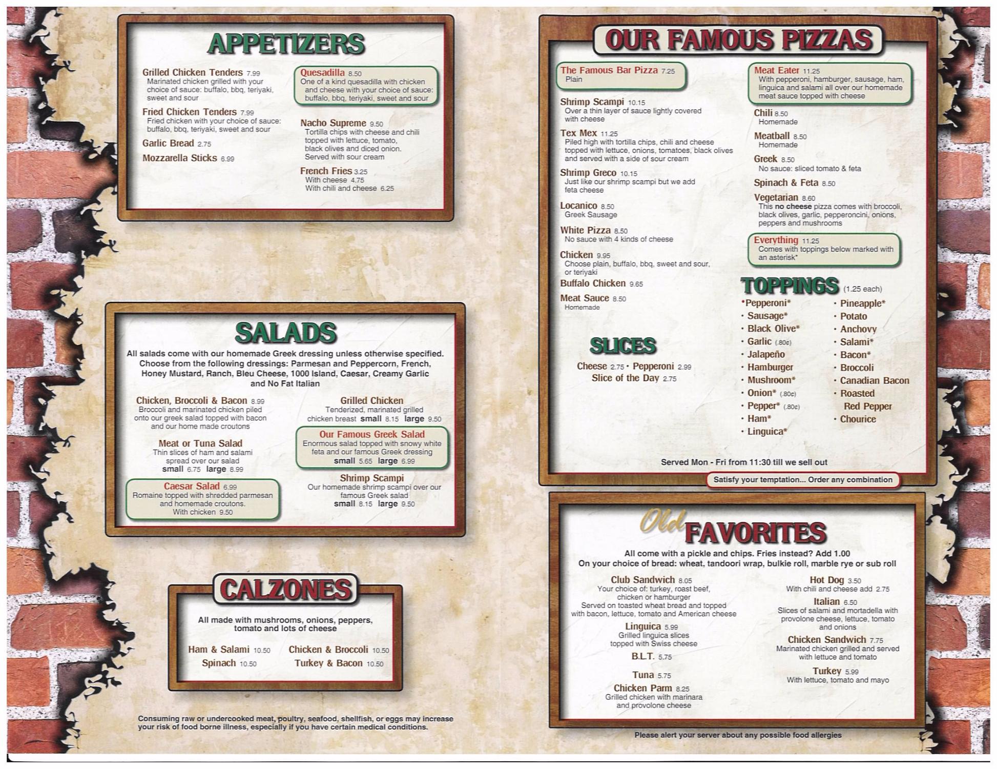 Flying pizza menu hotsell