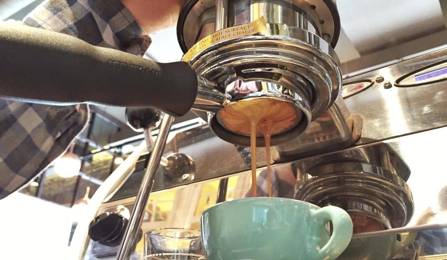 Signature espresso with a naked portafilter