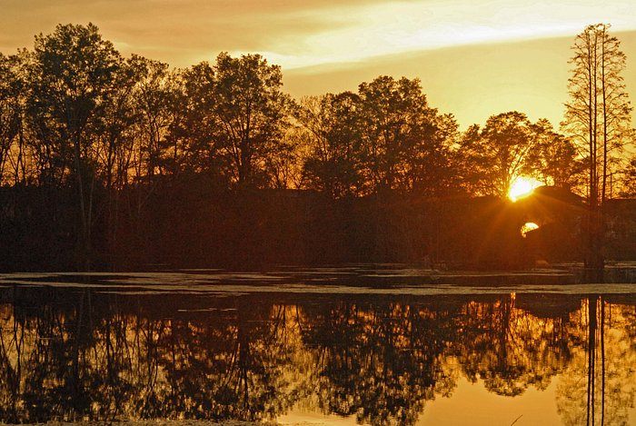 Sunset across the pond