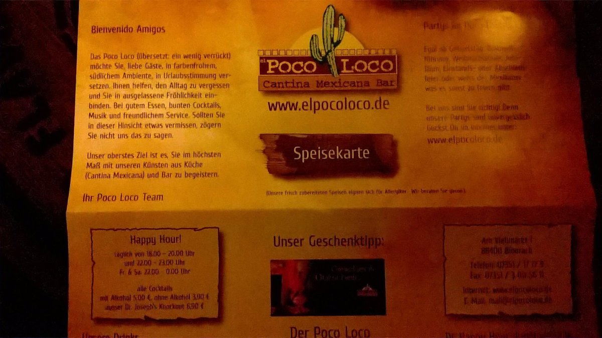 POCO LOCO CANTINA, Biberach (Riss) Restaurant Reviews, Photos & Phone