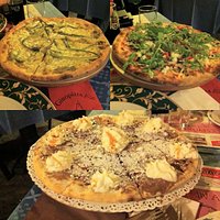 Giropizza con pizza nutella, panna montata e granella di nocciole