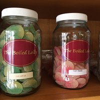Jars of lollies line the shelves