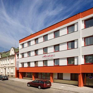 Hotel Aida in Prague, image may contain: Corner, Interior Design, Ceiling Fan, Furniture