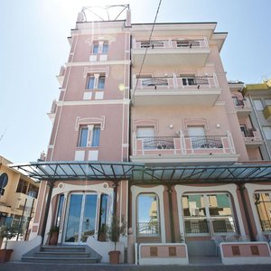 Hotel Aurora in Viserba, image may contain: Balcony, Plant, Car, Chair