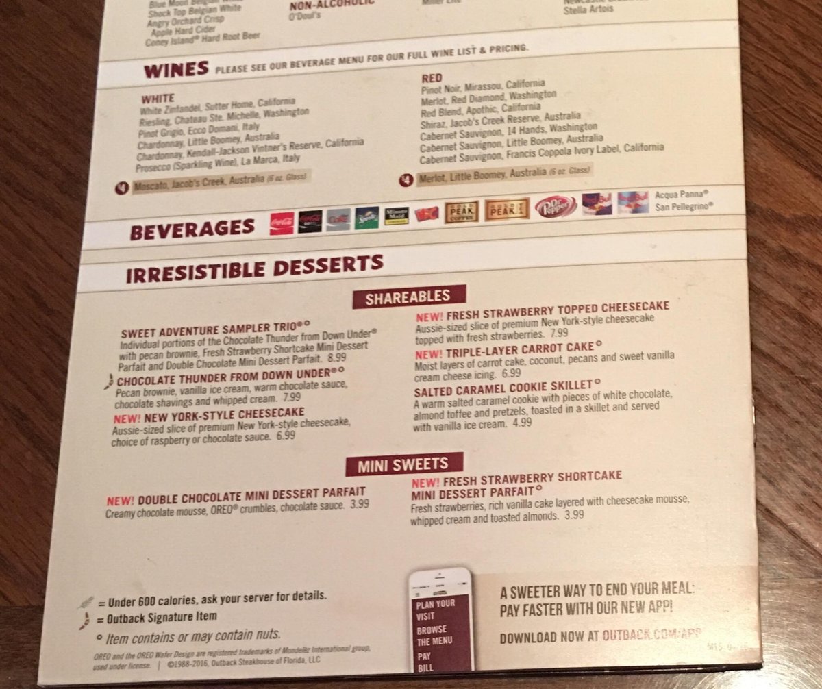 OUTBACK STEAKHOUSE, Cordova - Menu, Prices & Restaurant Reviews - Food ...