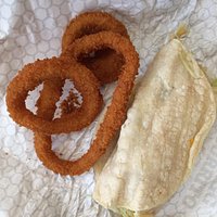 Great onion rings and OK fish tacos