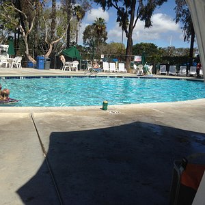 one of two heated pools