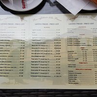 Menu der Bar della Piazza