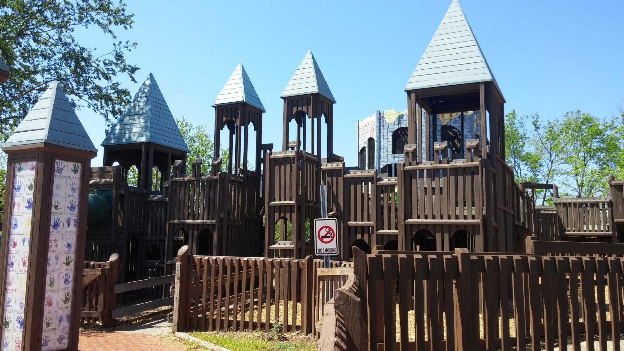 large wooden playground