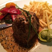 Das Rinderfilet mit Pfeffersauce