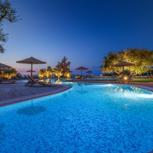 Excellent view from the pool in the night