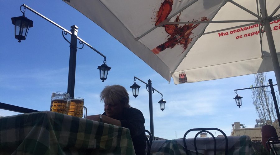 View from the roof terrace and the sweet owner couple.