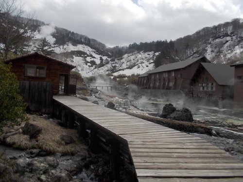 Akita Prefecture Onsen Goshougake Onsen Hotspring In Autumn Season Akita Prefecture Japan