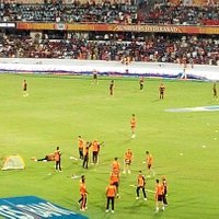 Players warming up