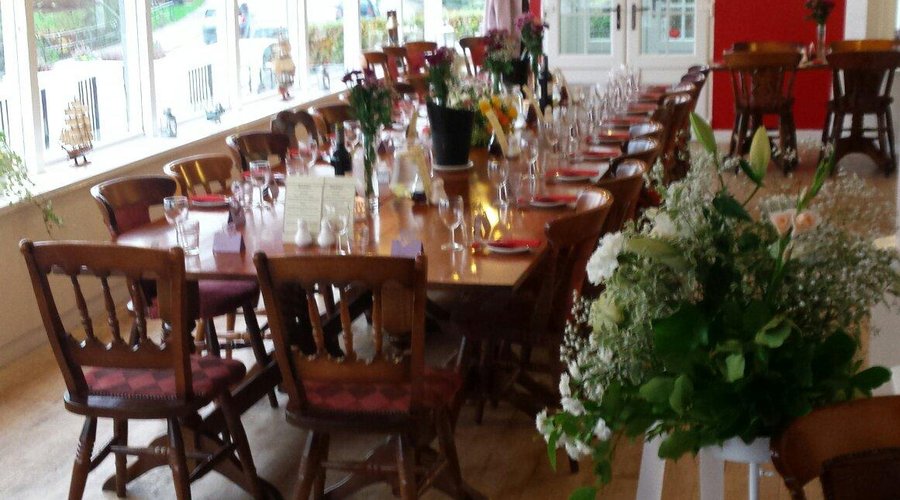Dining room set up for a Wedding. Most functions can be catered for