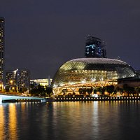 Marina Bay view from Merlion Park, Singapore.