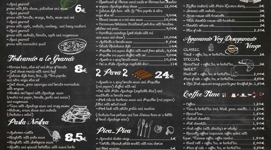 ENGLISH MENU