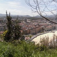 San Sebastian far below