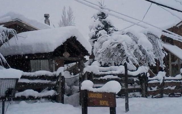 Outside view of the hostel in the middle of the winter.
