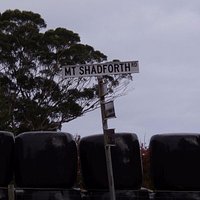 Roadsign sign for Mt Shadforth