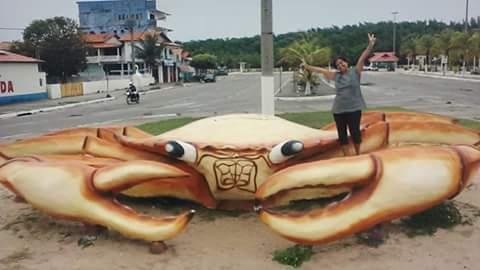 Uma das esculturas