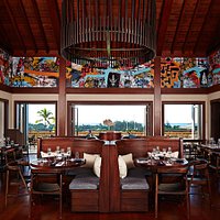 Shima interior overlooking the Lyford Cay marina
