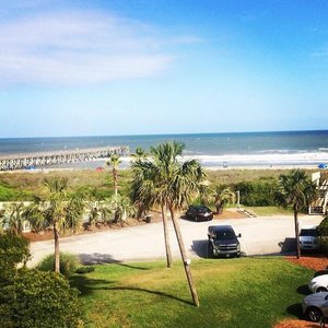 The beach is just a short walk away